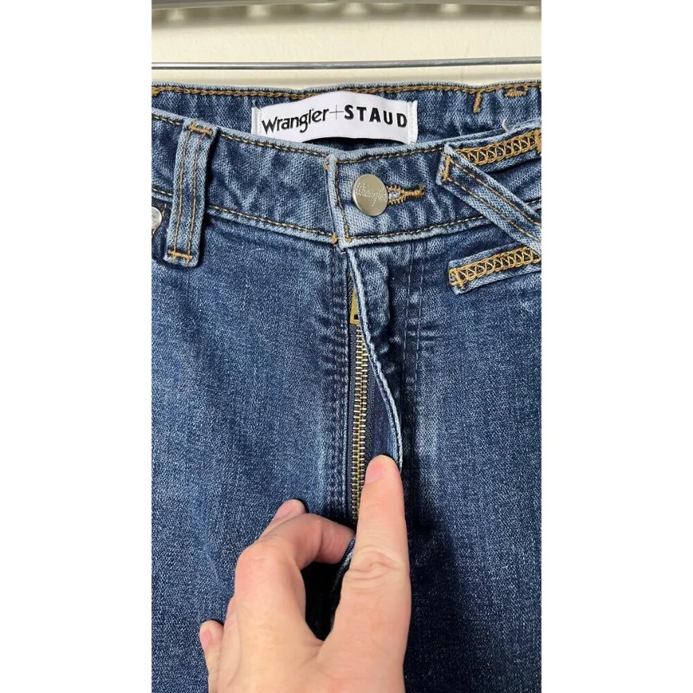 Wrangler + STAUD THE LOOSE JEAN FLARE BOOTCUT WESTERN JEANS 26 - Picture 5 of 10